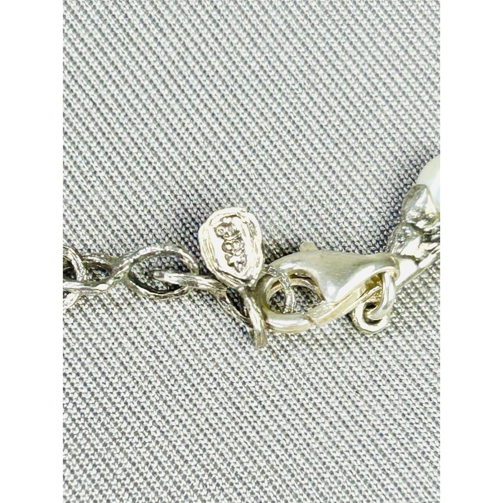 Silver Pussywillow Branch Style Pearl Necklace - Picture 6 of 9